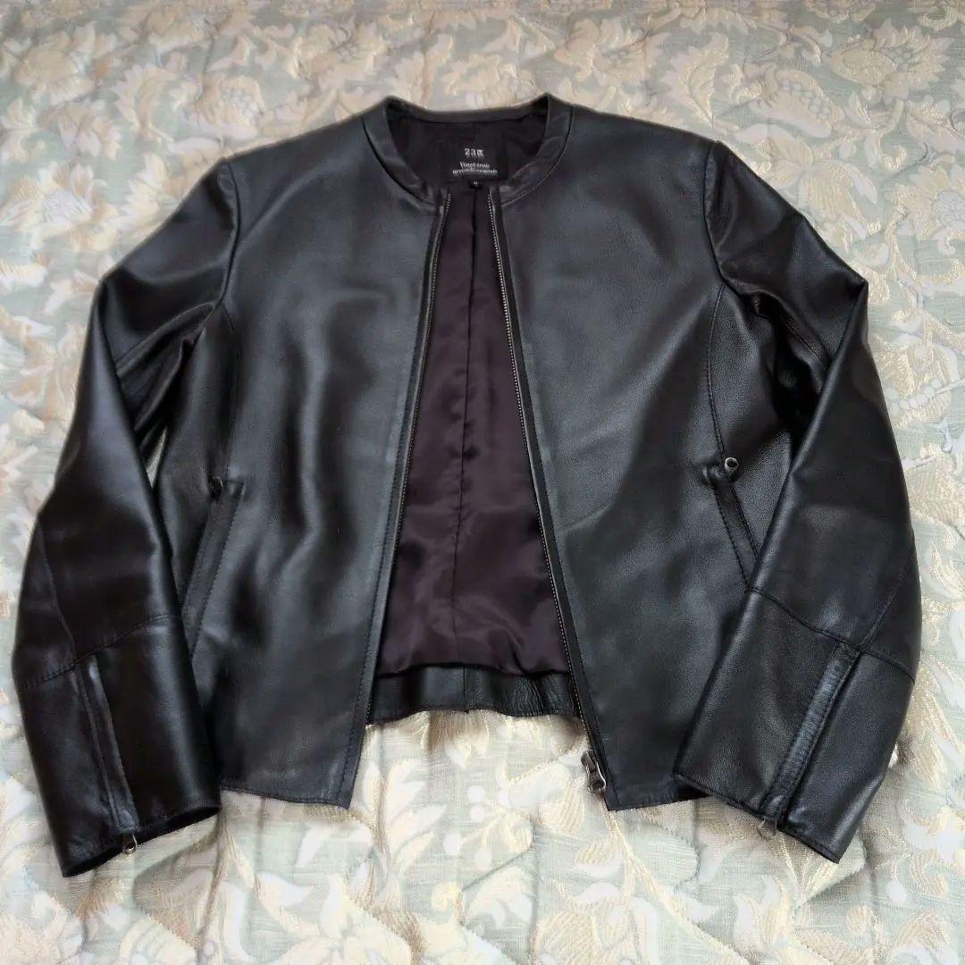 23区 黒レザージャケット 38