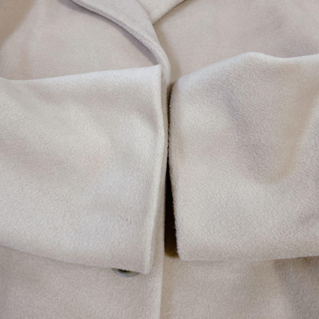 美品　マックスマーラ　ウール　ビッグカラー　チェスターコート　ベージュ　40