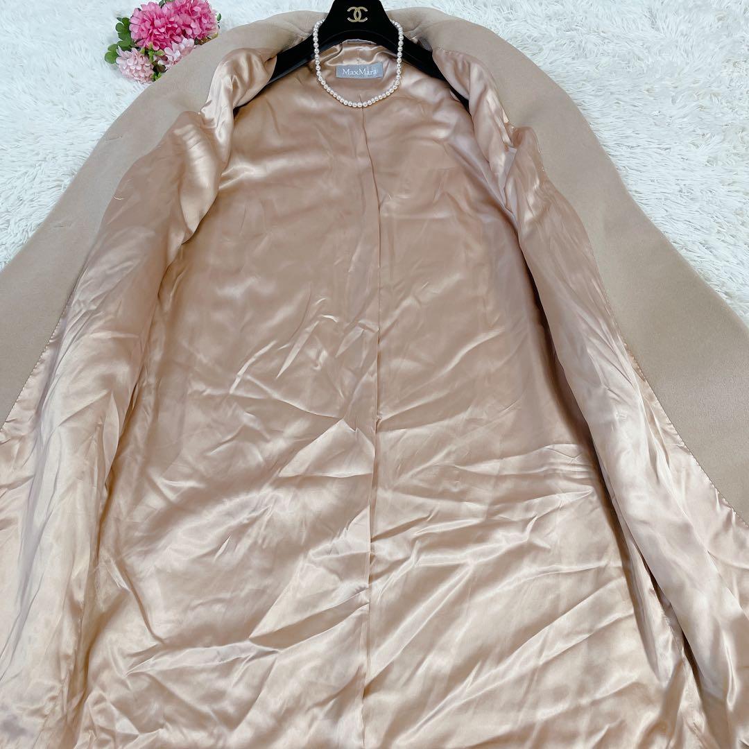 美品　マックスマーラ　ウール　ビッグカラー　チェスターコート　ベージュ　40