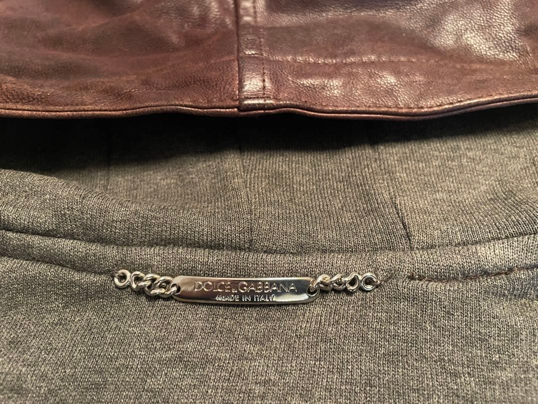 DOLCE & GABBANA フード付きレザージャケット