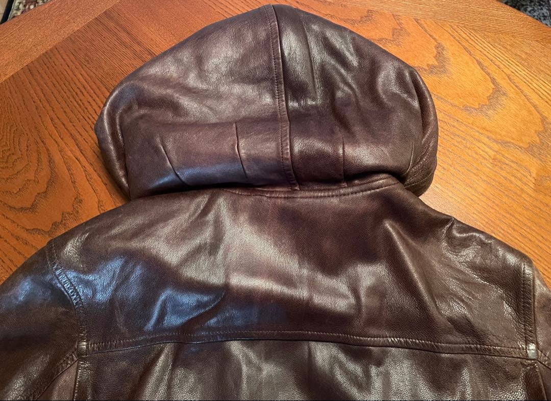 DOLCE & GABBANA フード付きレザージャケット