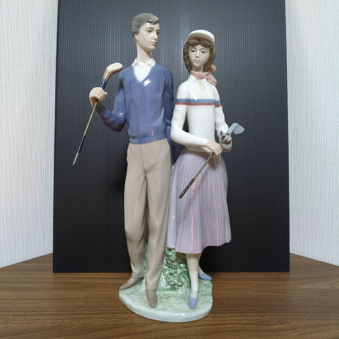 リヤドロ ゴルフ カップル 陶器