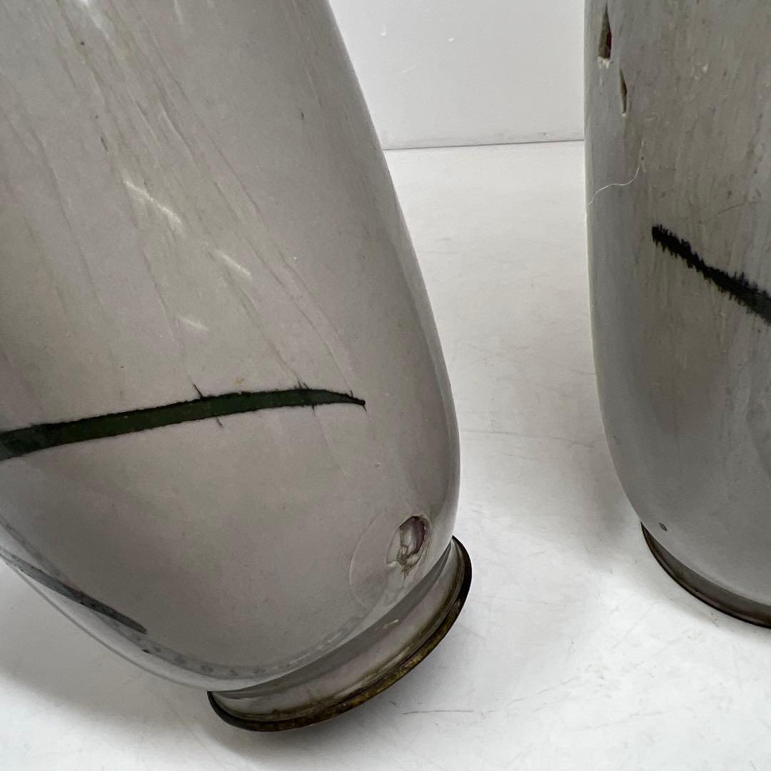 時代　和物七宝一対花瓶　高さ約25㎝　東Y7-0522②タサコサ