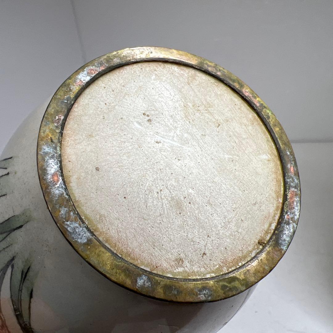 時代　和物七宝一対花瓶　高さ約25㎝　東Y7-0522②タサコサ