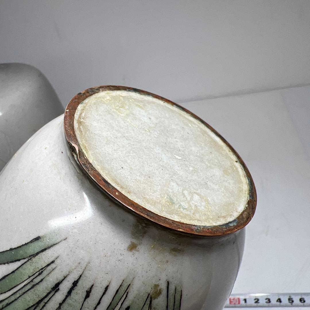 時代　和物七宝一対花瓶　高さ約25㎝　東Y7-0522②タサコサ