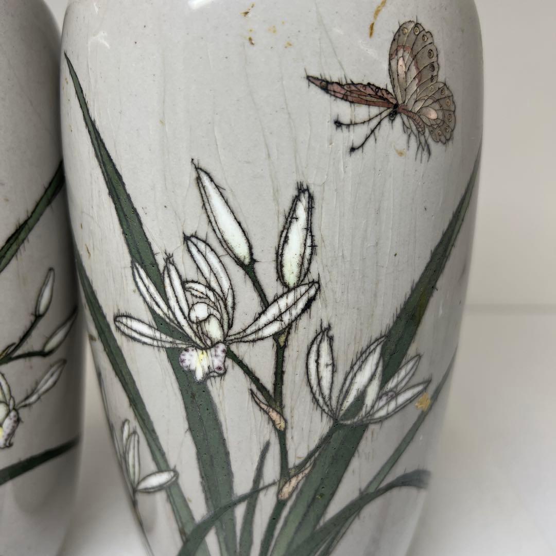 時代　和物七宝一対花瓶　高さ約25㎝　東Y7-0522②タサコサ