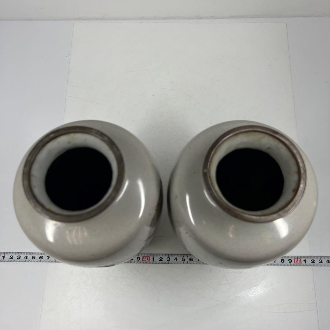 時代　和物七宝一対花瓶　高さ約25㎝　東Y7-0522②タサコサ