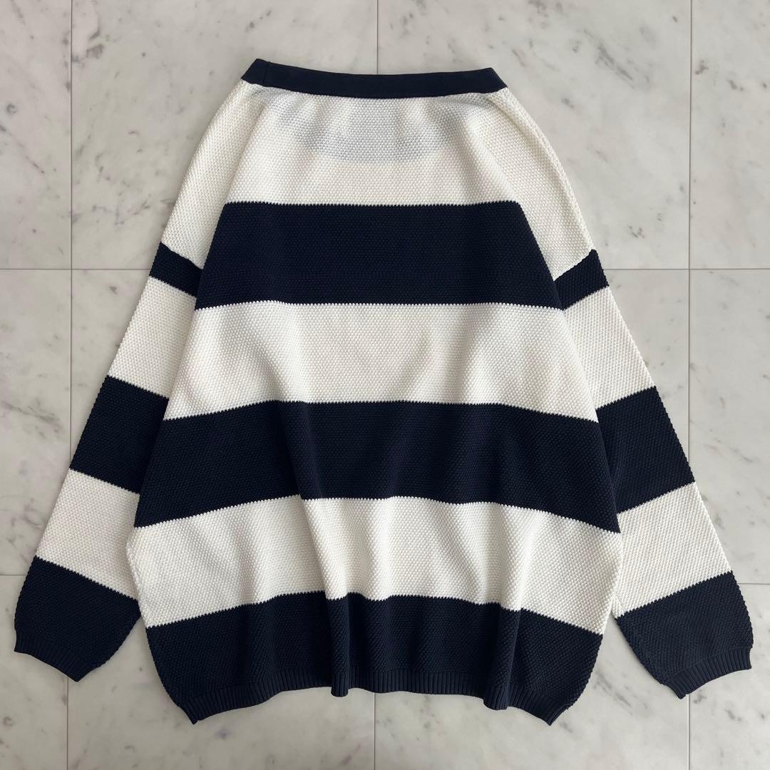 ドゥーズィーエムクラス ニット セーター コットン100% ネイビー ホワイト