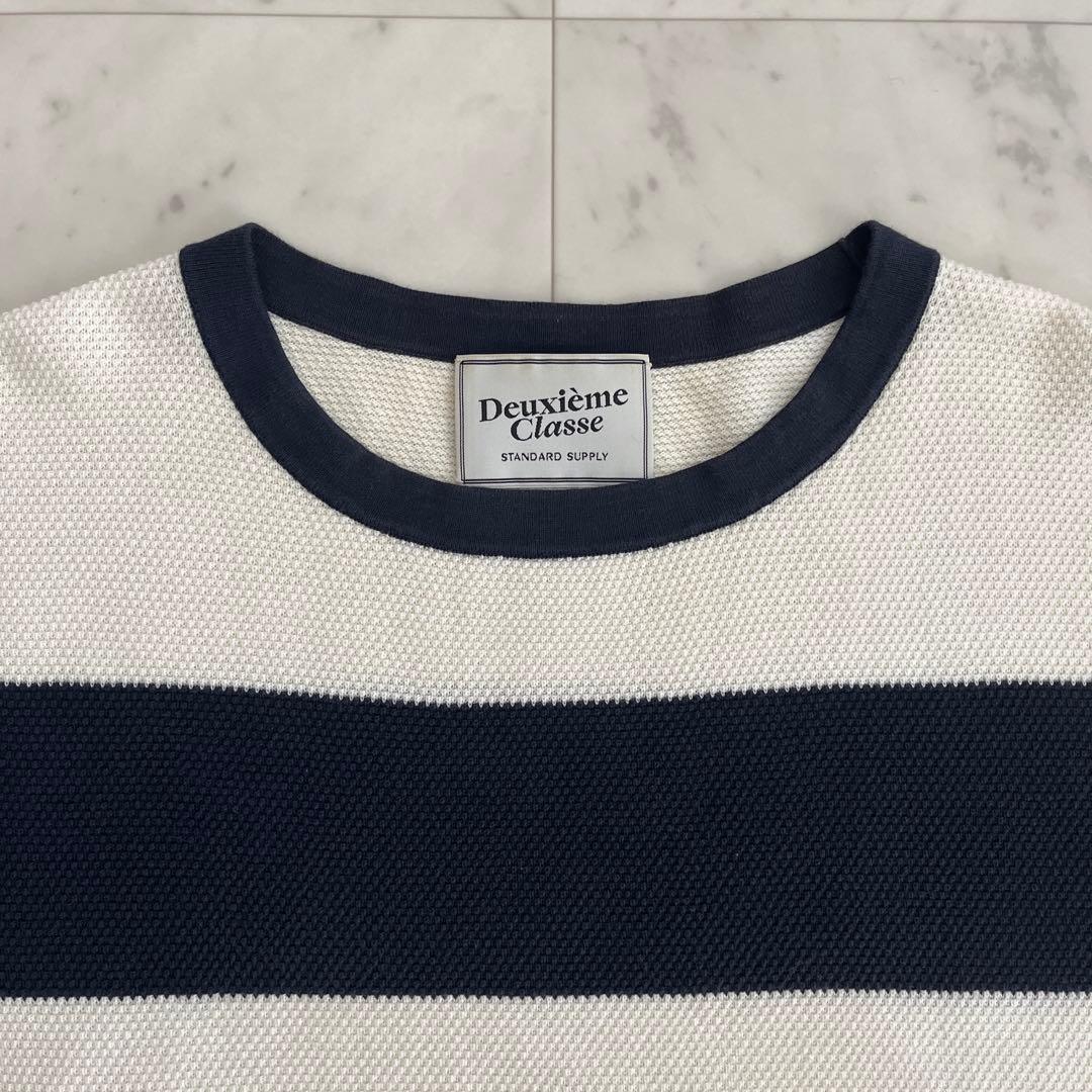 ドゥーズィーエムクラス ニット セーター コットン100% ネイビー ホワイト