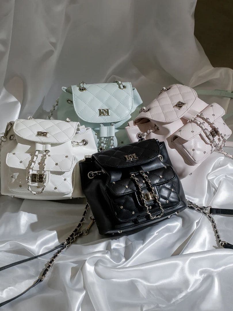 Darich キルティングビジューミニリュック WHT ダーリッチ