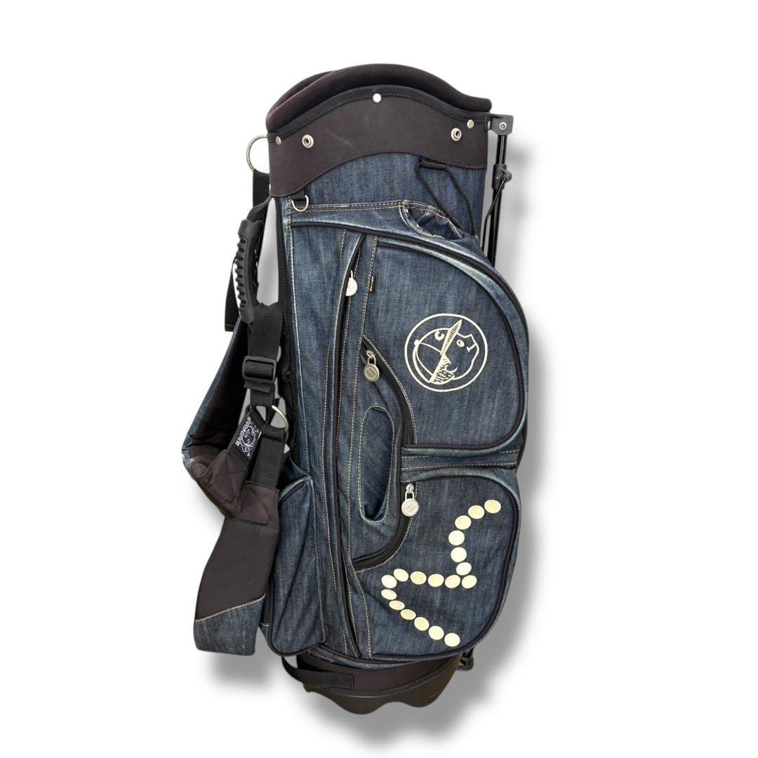 早い物勝ち！エヴィス デニム キャディバッグ　芝生くん　ゴルフ　スタンド付き