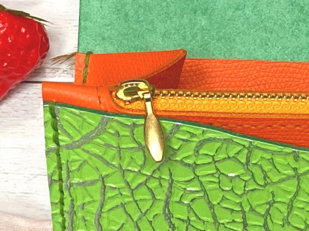 ❤️【完璧メロン♪】高級感×シンプルデザインの大人オシャレで超可愛い総本革長財布♪