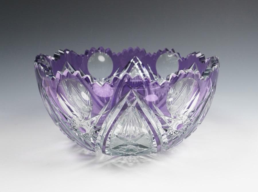 カットガラス 切子 鉢 ボウル ガラス鉢 菓子器 箱付