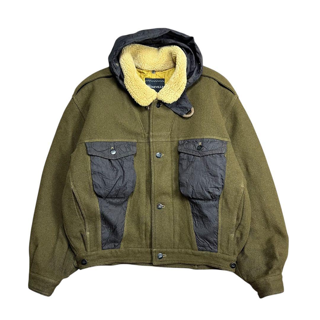 80s BONEVILLE Navy Arcti フライト ジャケット ウール