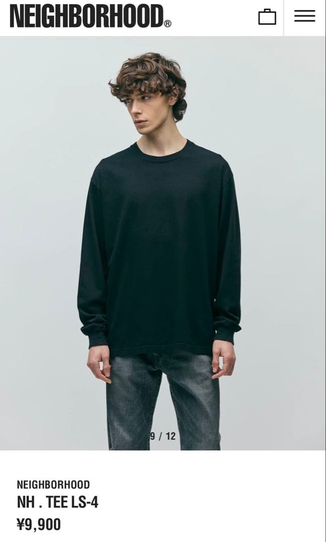NEIGHBORHOOD NH . TEE LS-4 ブラック