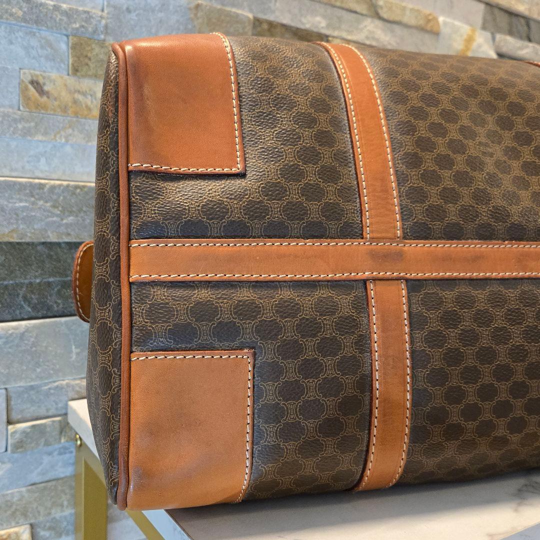 CELINE オールド セリーヌ ボストンバッグ マカダム柄 トリオンフ 鍵付き