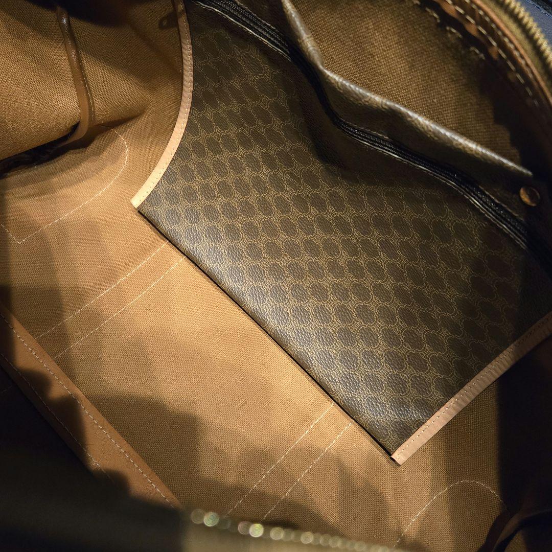 CELINE オールド セリーヌ ボストンバッグ マカダム柄 トリオンフ 鍵付き