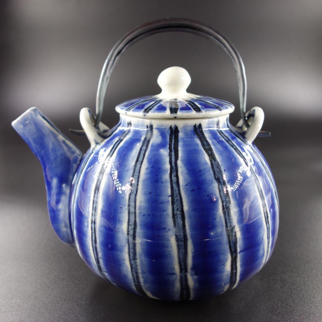 【ひろ窯】 瑠璃釉 土瓶 【藤井敬之】