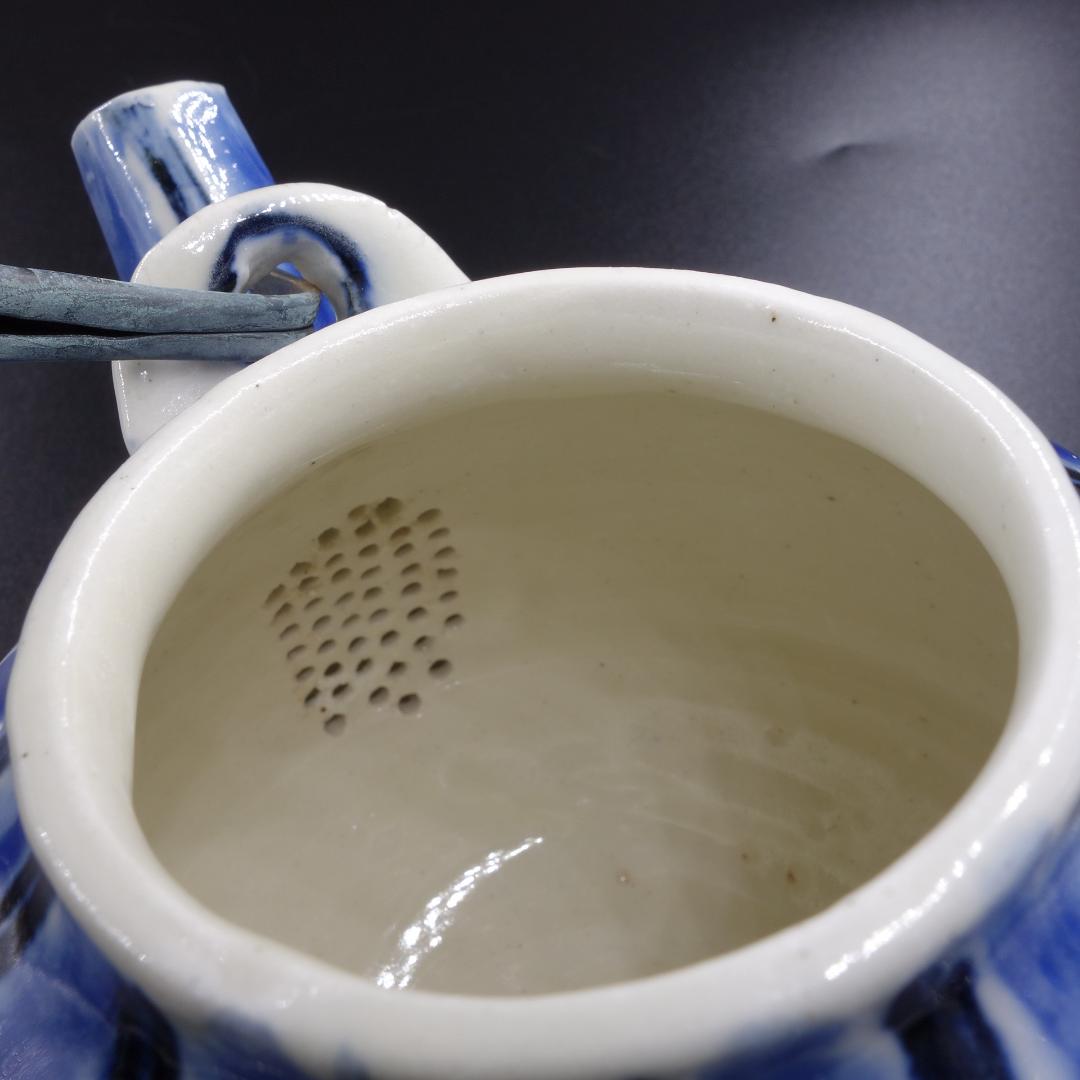 【ひろ窯】 瑠璃釉 土瓶 【藤井敬之】