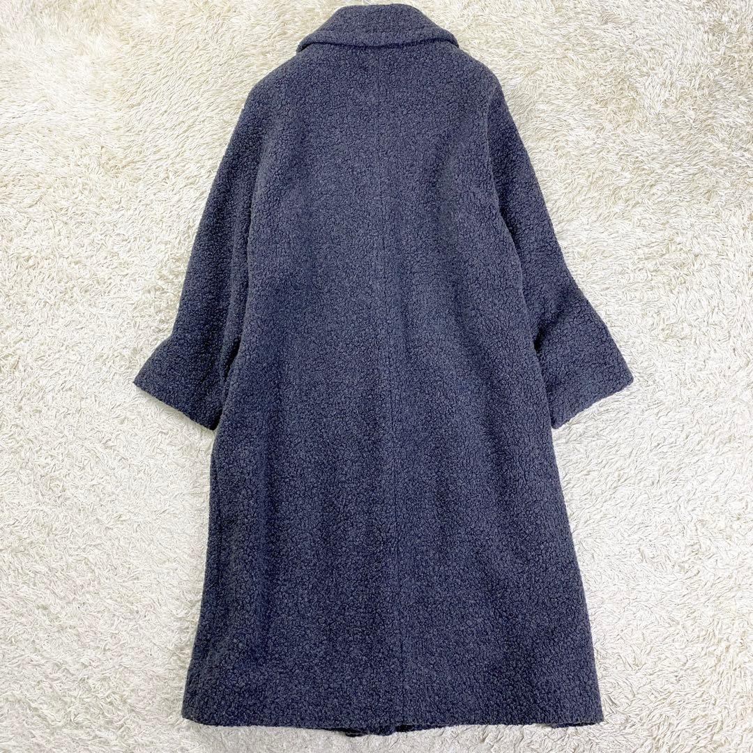 【極美品】23区 ボアジャージードロップショルダーコート 大きいサイズ 46