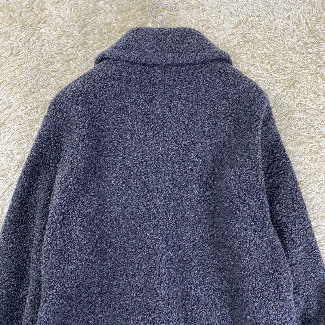 【極美品】23区 ボアジャージードロップショルダーコート 大きいサイズ 46