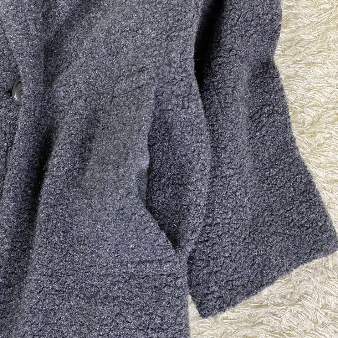【極美品】23区 ボアジャージードロップショルダーコート 大きいサイズ 46