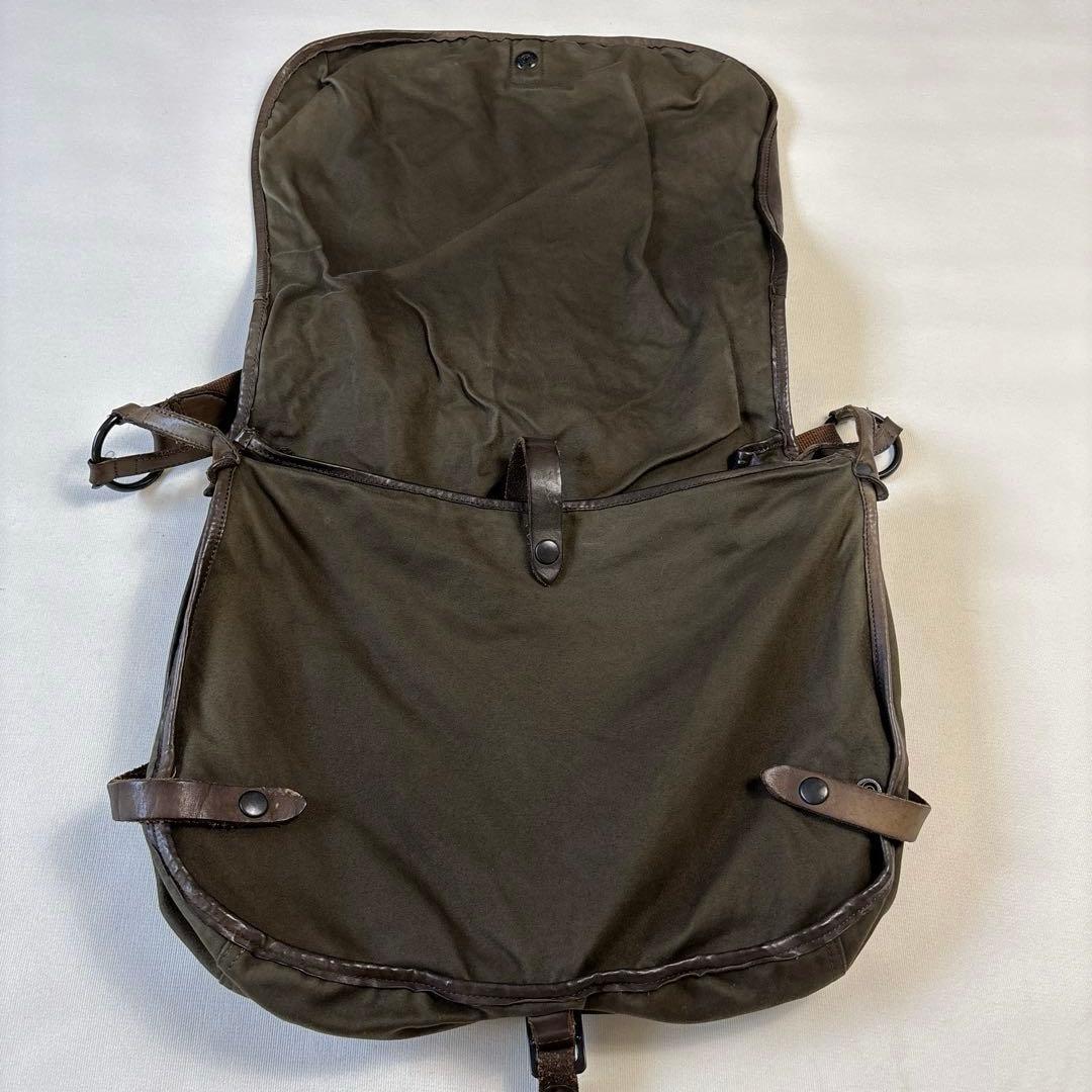希少✨BACKLASH メッセンジャーバッグ レザー ブラウン×カーキ 大容量