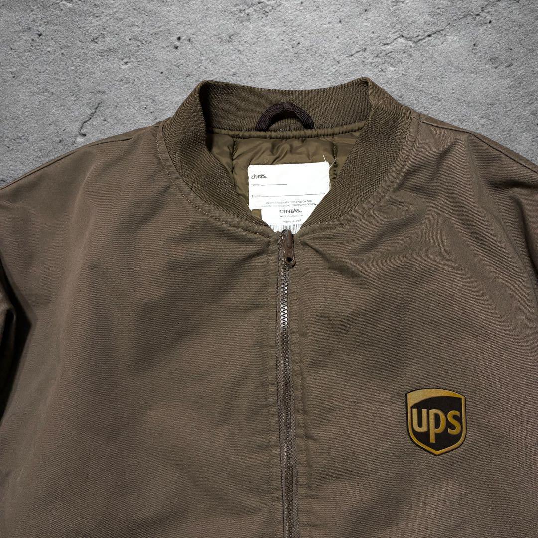 企業ロゴ中綿ワークジャケットups 2XLブラウンCINTASリフレクターma1