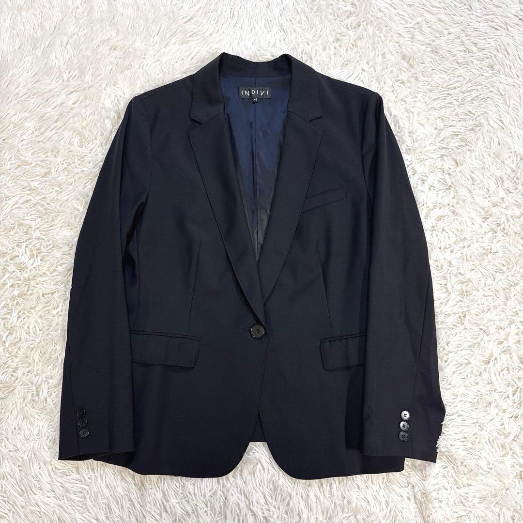 【未使用に近い】INDIVI インディヴィ セットアップスーツ パンツ ブラック