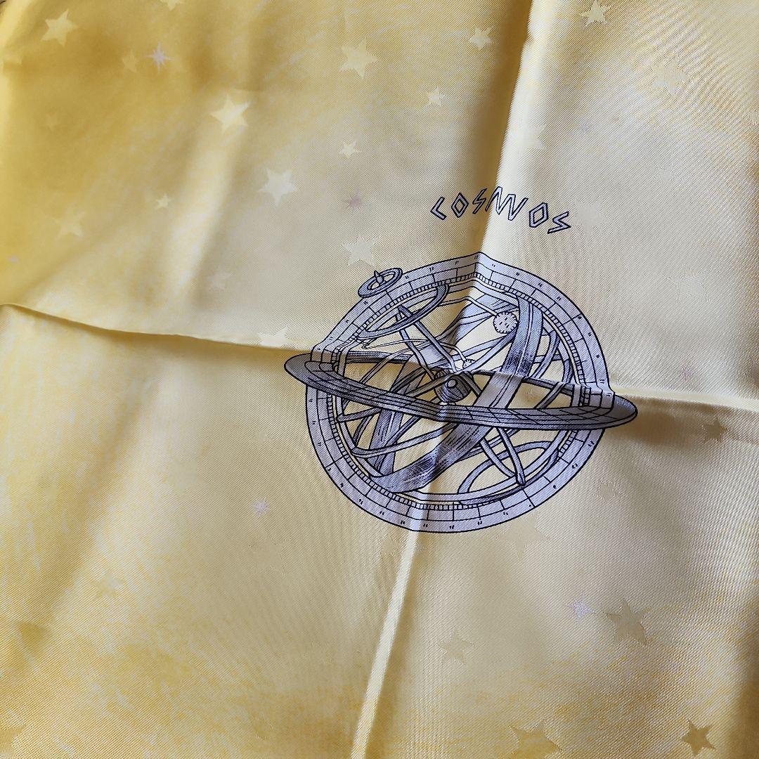 【HERMES】カレ90 宇宙観 シルクスカーフ エルメス イエロー