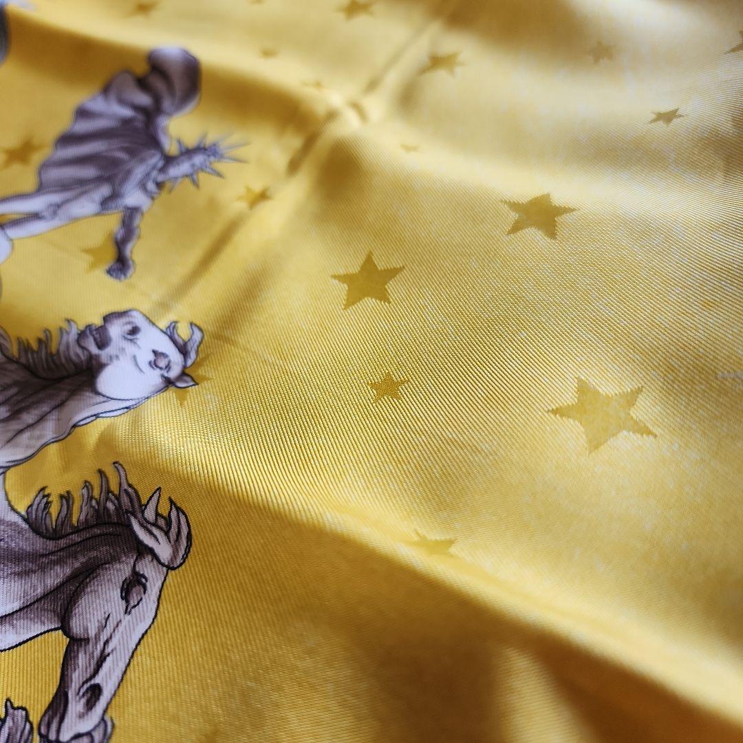 【HERMES】カレ90 宇宙観 シルクスカーフ エルメス イエロー