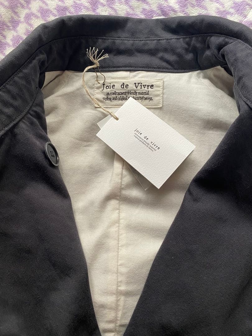 Joie de VivreベリースタイルバイオヴィンテージトレンチコートNavy