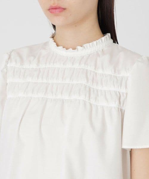 ブルーレーベルクレストブリッジ コットンライクスパンローンシャーリングブラウス