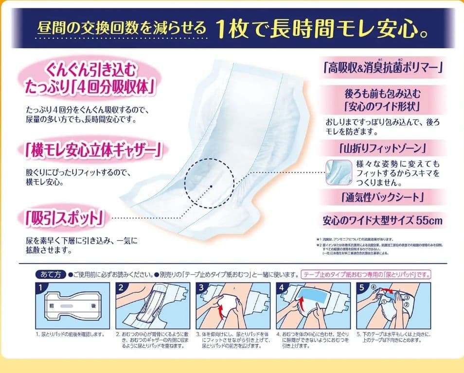 ライフリー 長時間あんしん パッド (42枚入り × 3袋）2箱