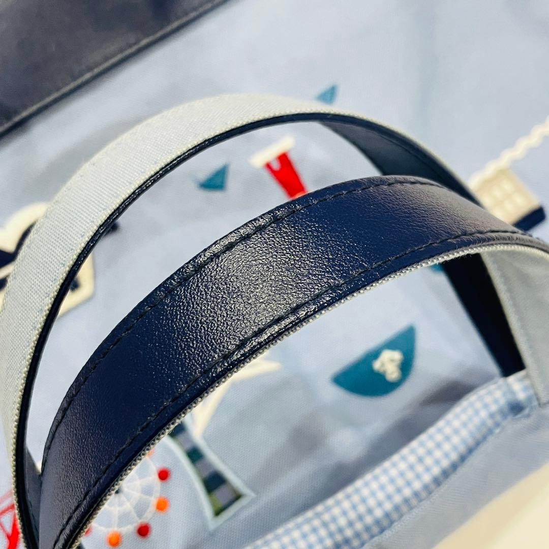 新品同様 ファミリア 神戸 デニム バッグ 本店 限定