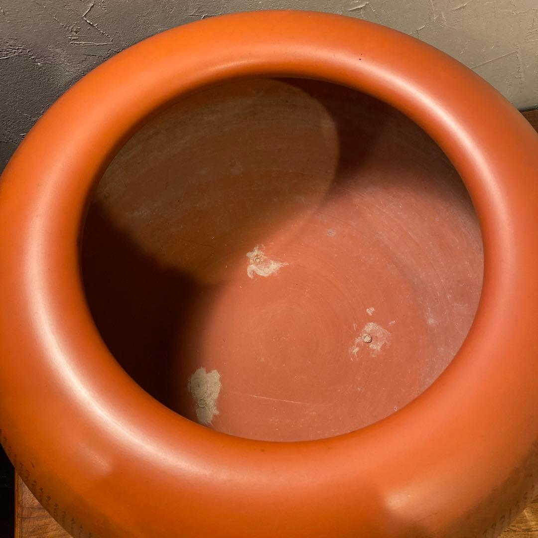 昭和初期 常滑焼 初代鈴村翁山 朱泥火鉢 骨董品 超大作 皇紀2600年 蔵出し