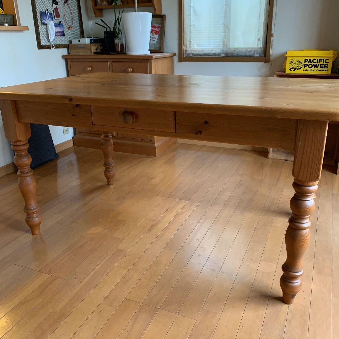 LIGHTHOUSE 英国製　パイン　無垢　ダイニングテーブル　引出し付き