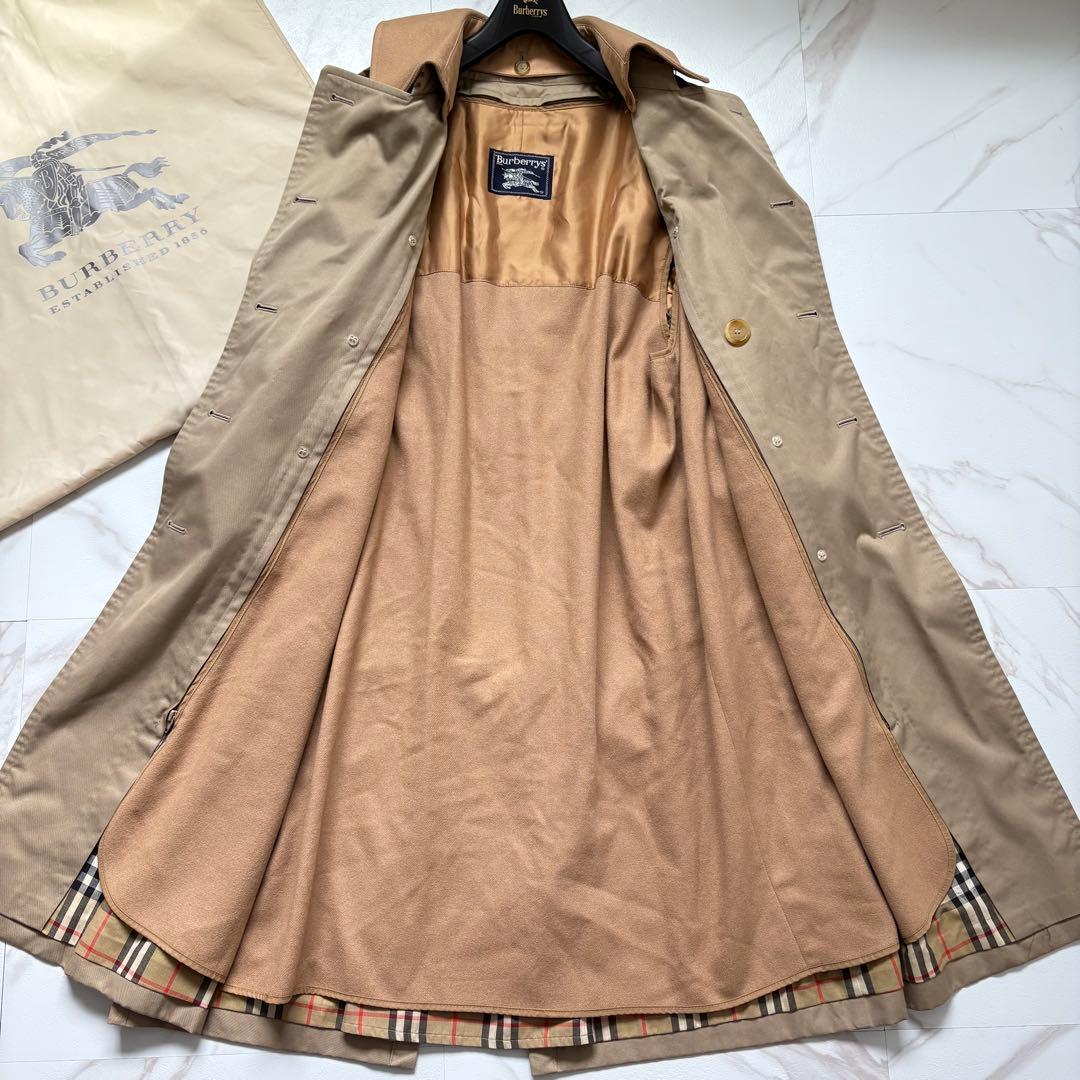 希少◆90s バーバリー トレンチコート 襟付き ライナー付 L相当
