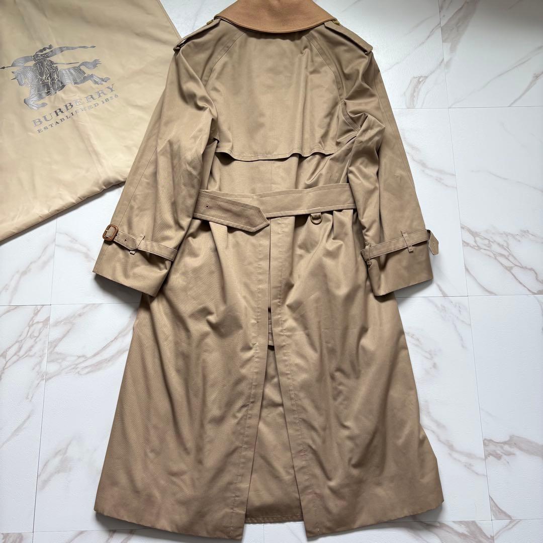 希少◆90s バーバリー トレンチコート 襟付き ライナー付 L相当