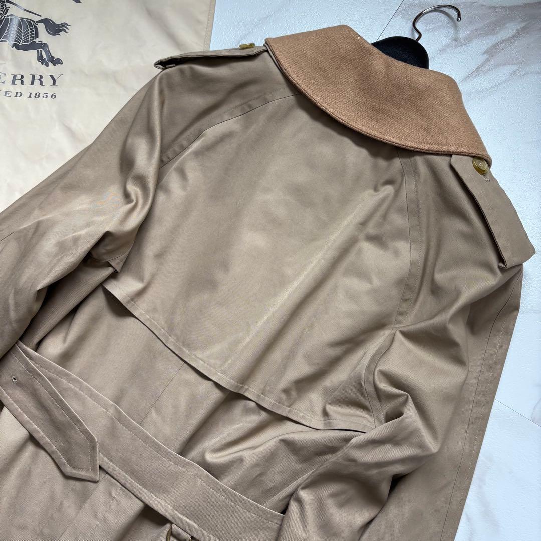 希少◆90s バーバリー トレンチコート 襟付き ライナー付 L相当
