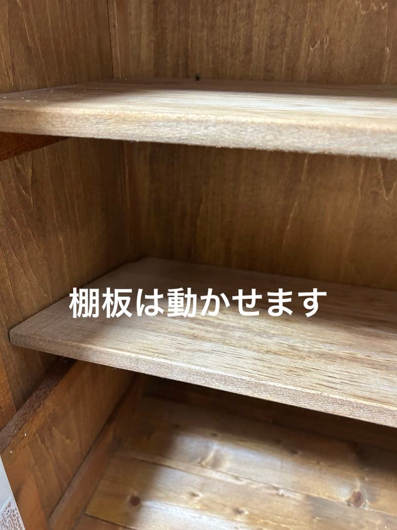 ハンドメイドモールガラス棚キャビネット食器棚古道具 古いものキッチン一部難アリ