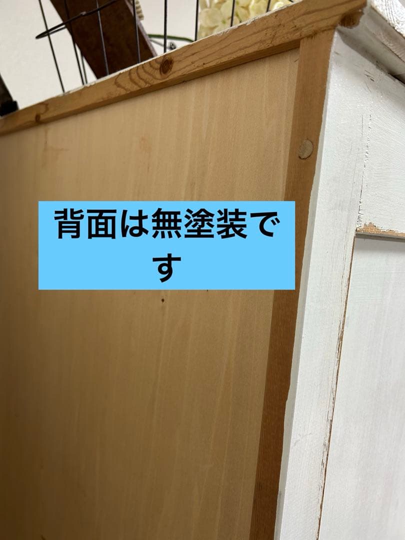 ハンドメイドモールガラス棚キャビネット食器棚古道具 古いものキッチン一部難アリ