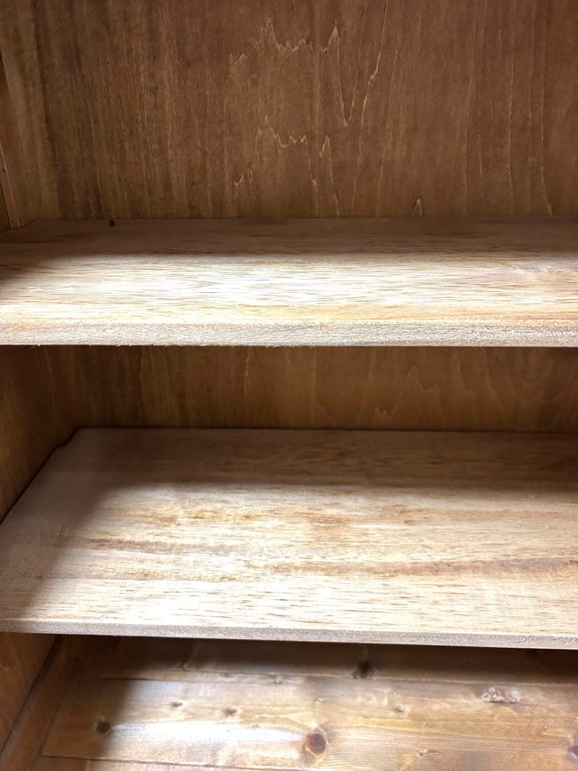 ハンドメイドモールガラス棚キャビネット食器棚古道具 古いものキッチン一部難アリ