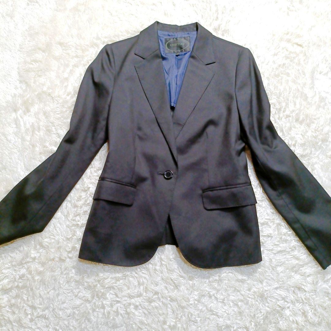 大きいサイズ UNTITLED アンタイトル パンツスーツ XL ブラックシルク