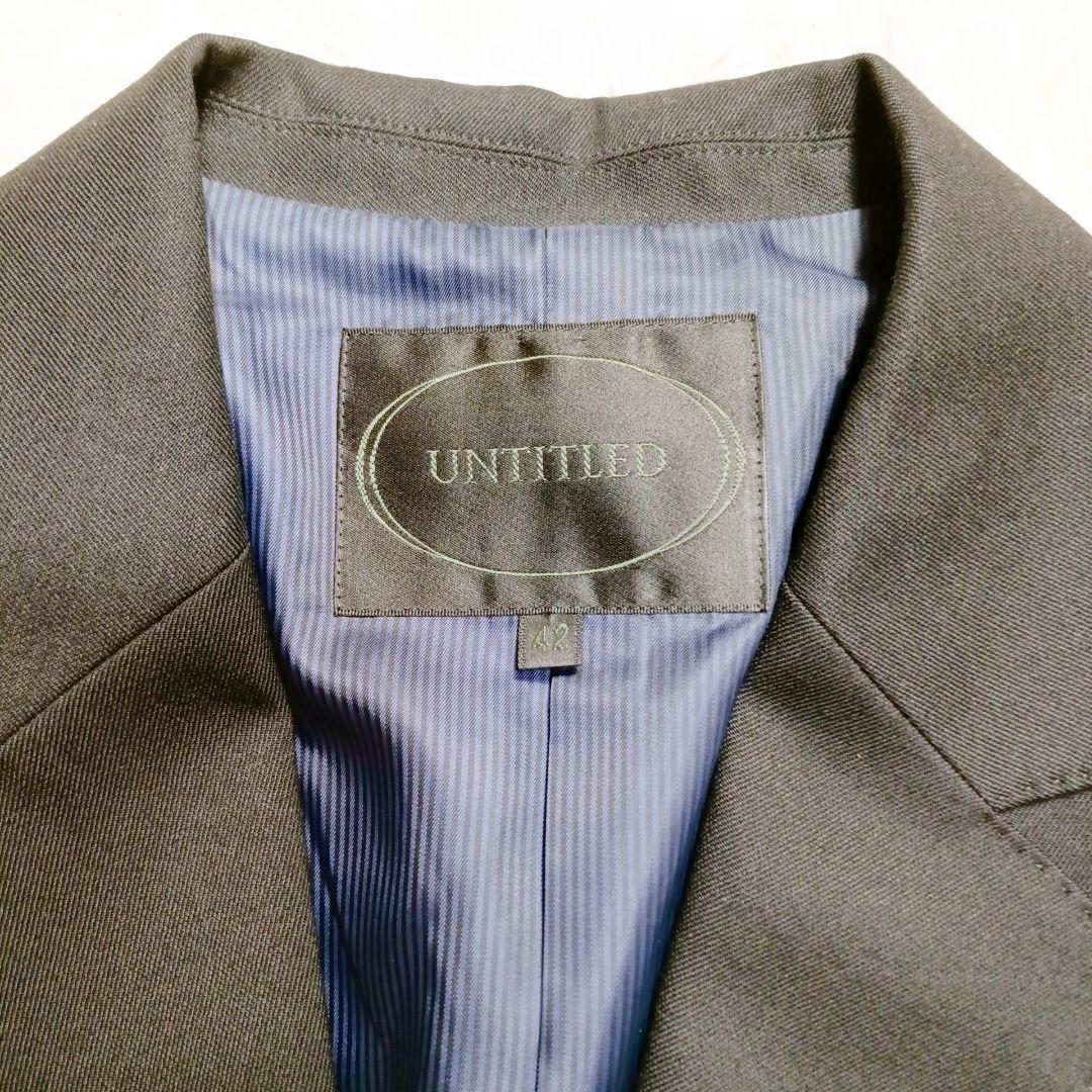 大きいサイズ UNTITLED アンタイトル パンツスーツ XL ブラックシルク