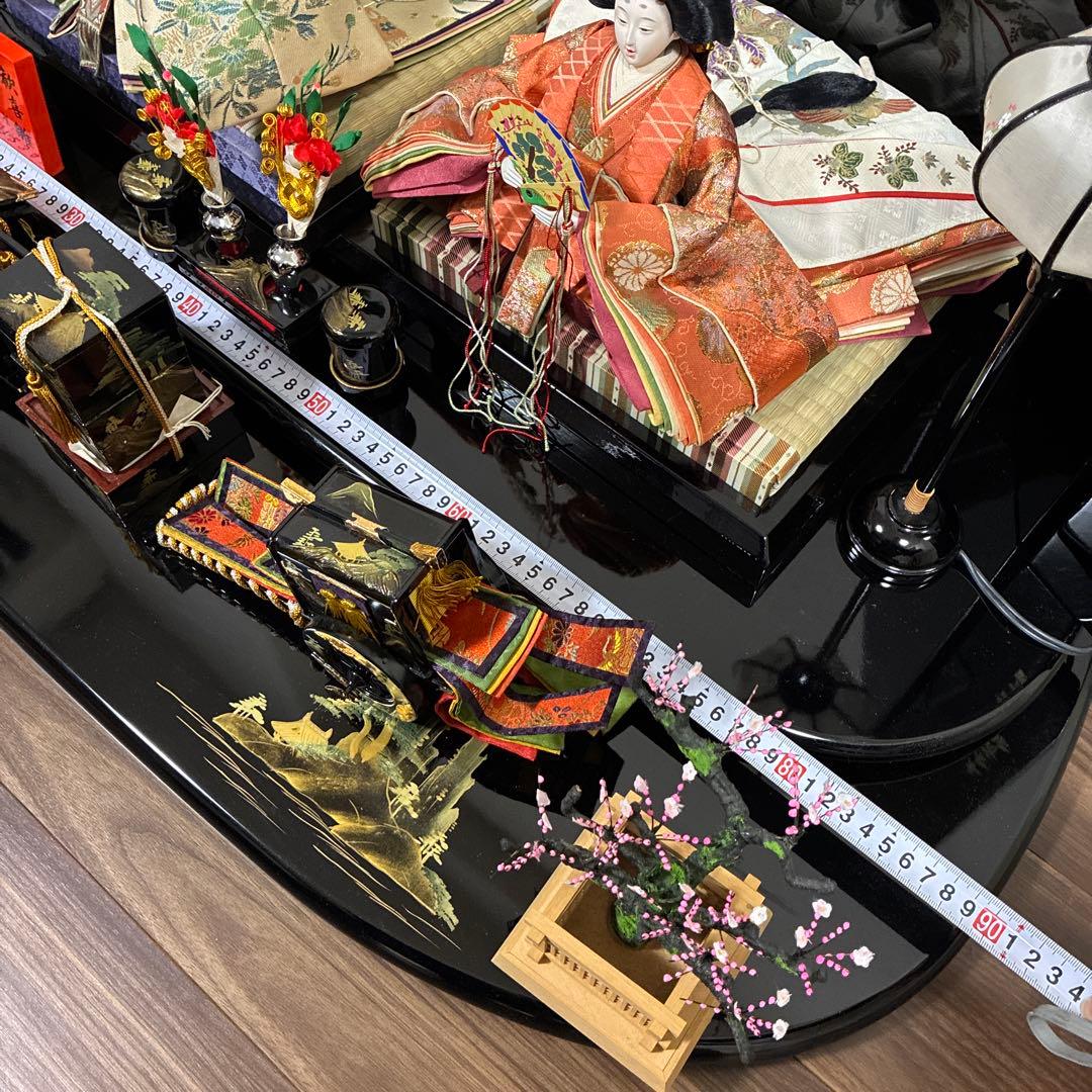 【引き取り限定】極上手造り木製品　雛人形 伝統的な雛人形　内閣総理大臣賞 羽子板