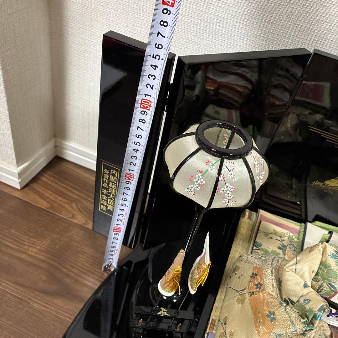 【引き取り限定】極上手造り木製品　雛人形 伝統的な雛人形　内閣総理大臣賞 羽子板