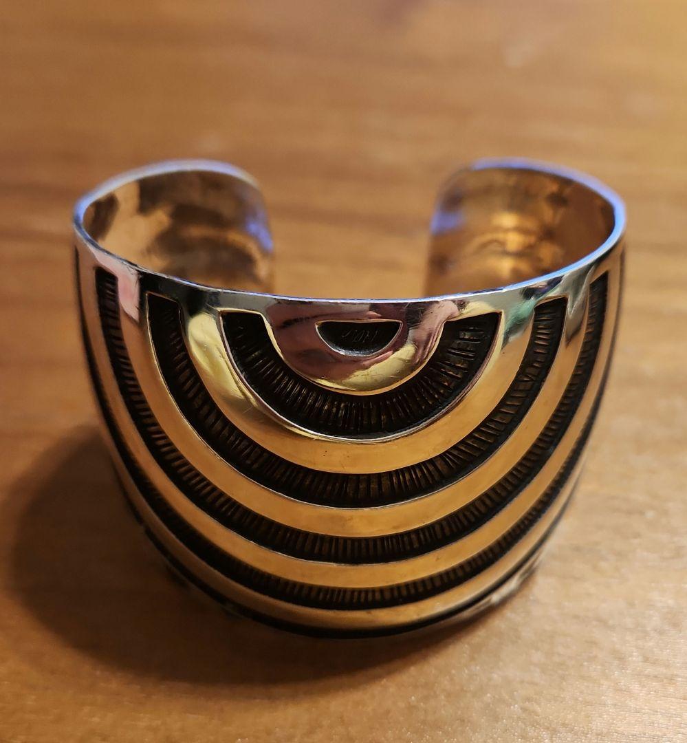 メキシカンジュエリー/ ワイド バングル/シルバー