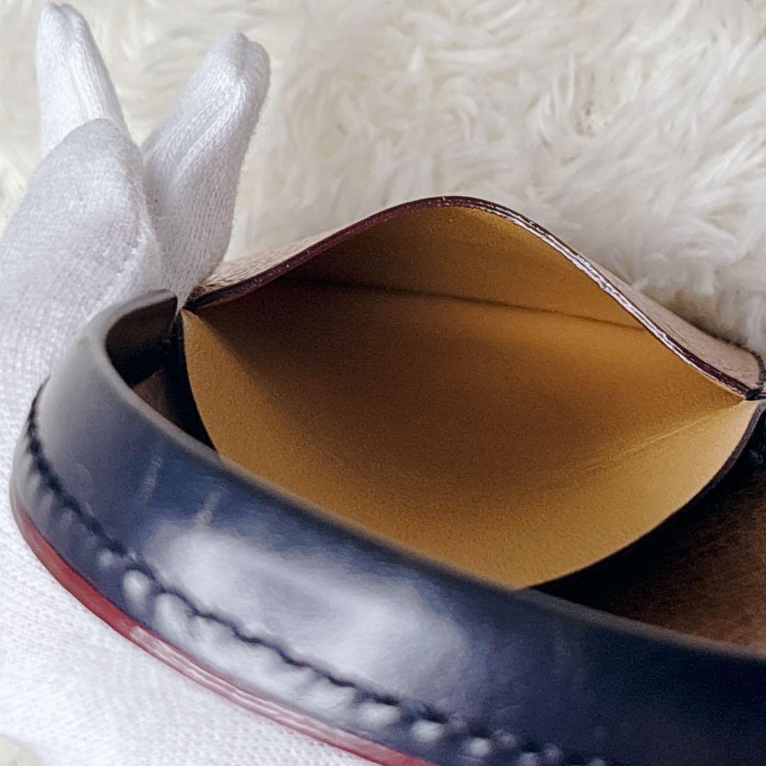 【未使用級・極美品】GANZO レザー 馬蹄型ケース ネイビー