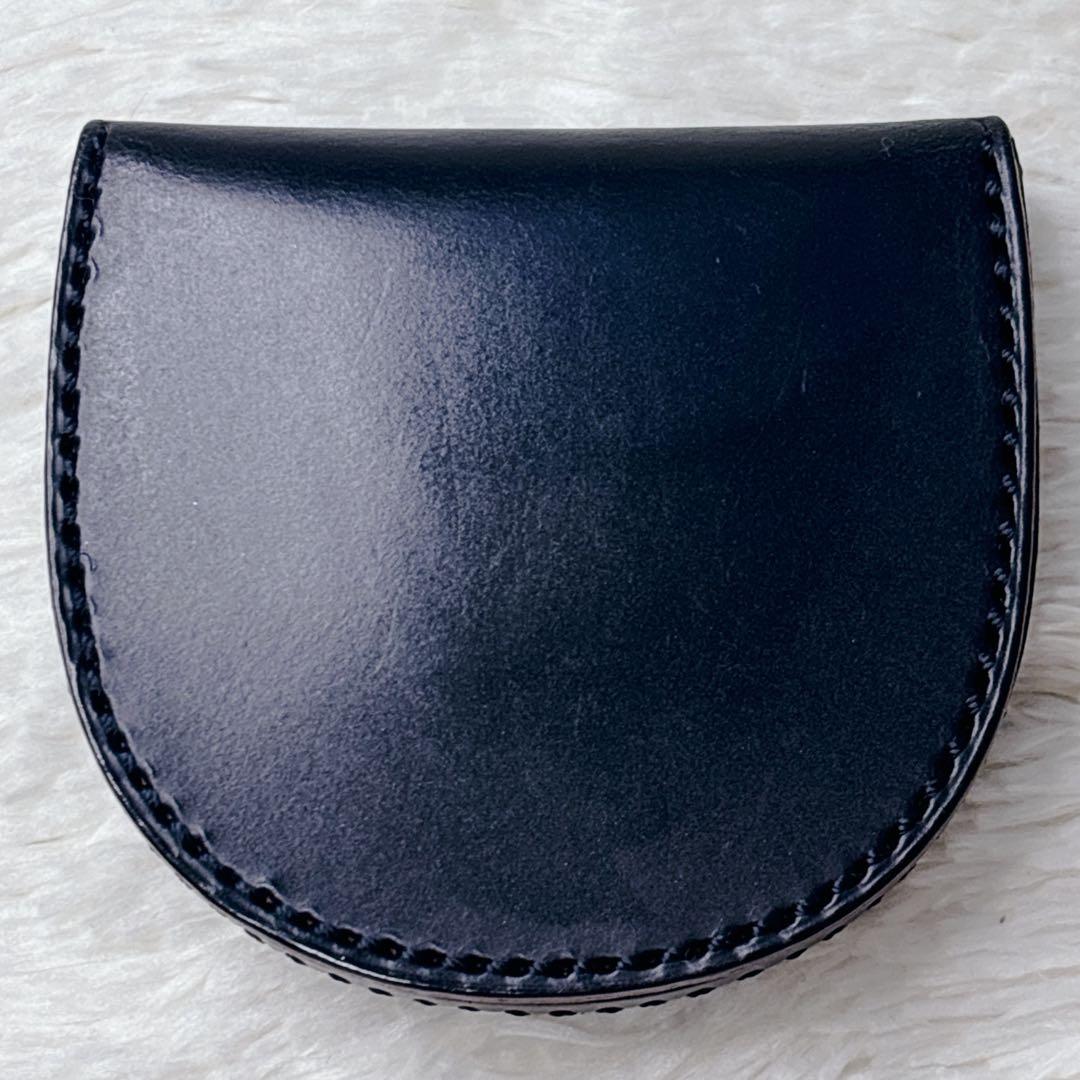 【未使用級・極美品】GANZO レザー 馬蹄型ケース ネイビー